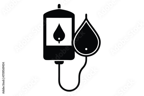 plasma donation silhouette vector icon