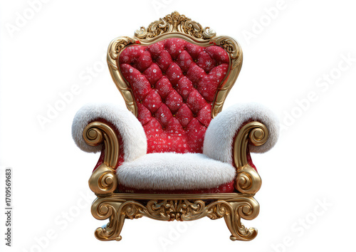Ornate red and gold throne chair (3)