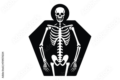 skeleton silhouette vector icon