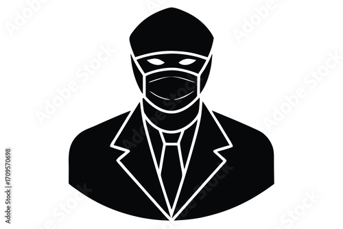 surgeon with mask silhouette vector icon