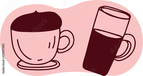 Icons Coffee Cappuccino Line art	

