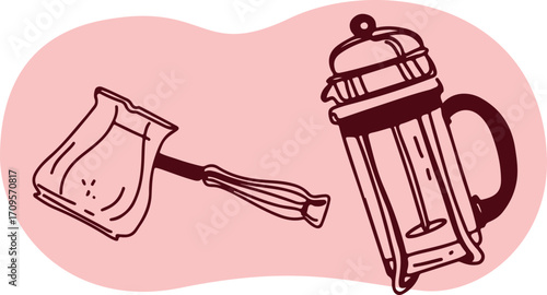 Icons Coffee Cappuccino Line art	
