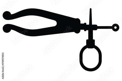 surgical clamp silhouette vector icon