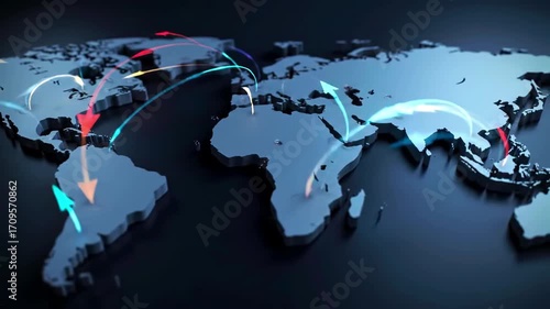 Global Network Connections World Map Animation