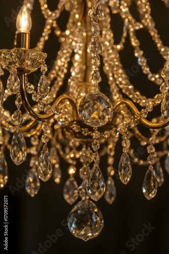 Crystal chandelier close-up