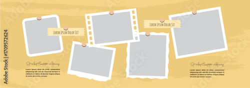 Picture abstract photo frames and digital photo wall template