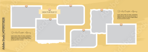 Picture abstract photo frames and digital photo wall template