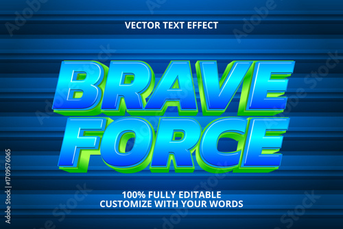 brave force editable text effect for hero