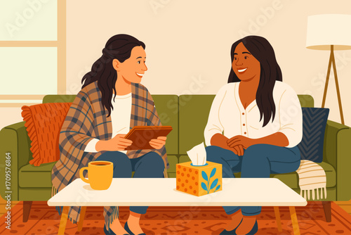 therapist client consulting patient counseling mental health psychology healthcare psychologist illustration design
