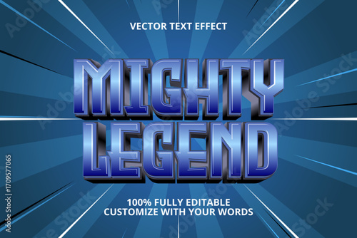 mighty legend editable text effect for hero