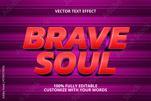brave soul editable text effect for hero