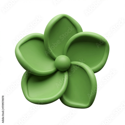green flowers on white background
