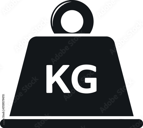 Simple icon representing weight measurement in kilograms