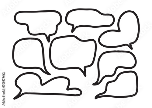Diverse Speech Bubble Collection Blank Thought Clouds for Communication & Design