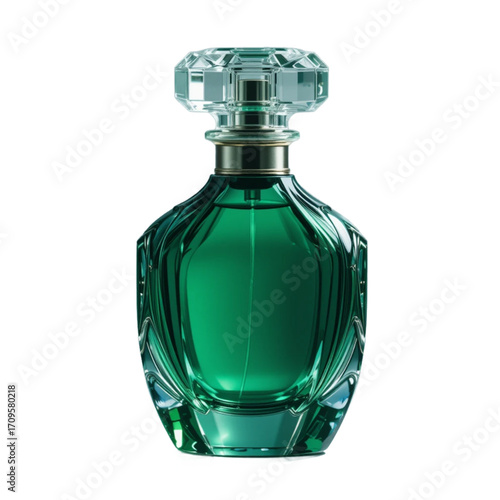an exclusive perfume bottle with a sparkling crystal cap