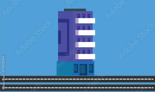 illustration of an isolated building tower, showcasing a tall structure with modern architecture