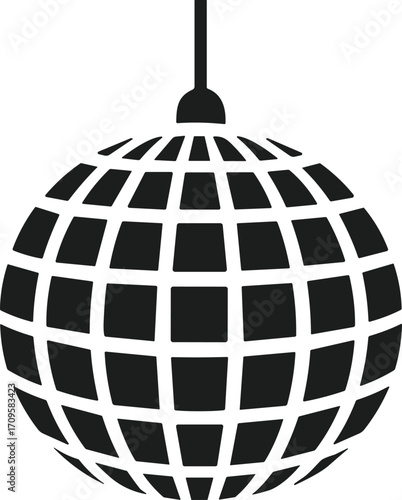 Disco Ball Silhouette Vector for Party and New Year Celebration