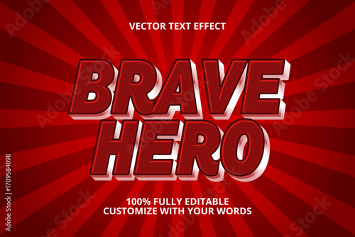 brave hero editable text effect for hero