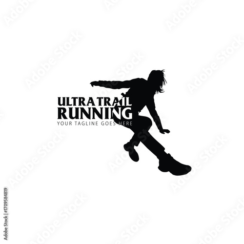Ultra Trail running image illustration for logo and background,ultra trail run logo vector