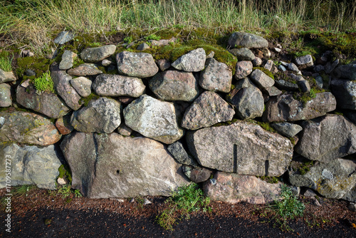 section of old stone wall outdoors