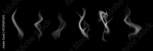 Chimney smoke, fog wave or cloud pattern with overlay effect. Cloud art or smoky air illustration