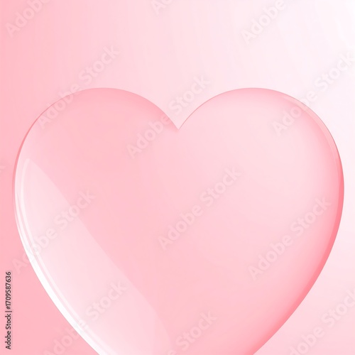 Soft pink heart shape,  smooth,  gradient background