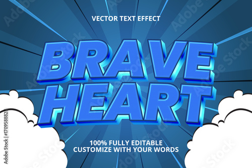 brave heart editable text effect for hero
