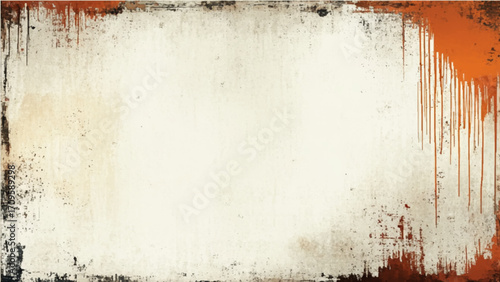 Colorful border paint brown grunge cement wall. copy space for text. Vector illustration.