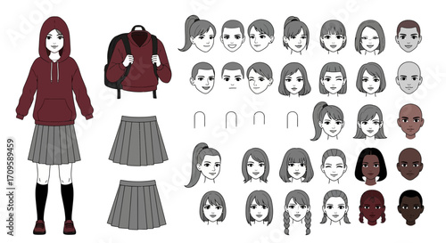 Anime Character Design, Student Style, Creative Studio, Illustration, Digital Art, Character Concepts