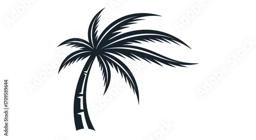 Palm Tree Silhouette in Nature-Themed Illustration, Vibrant Environment, Artistic Viewpoint