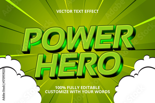 power hero editable text effect for hero