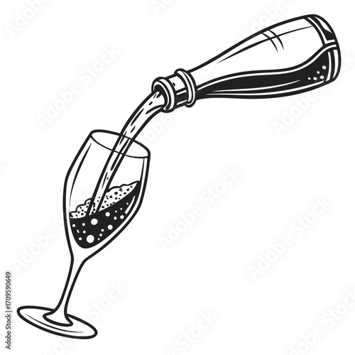wine bottle and glass