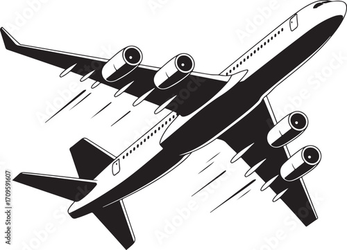 Minimalist Plane Silhouette  vector  