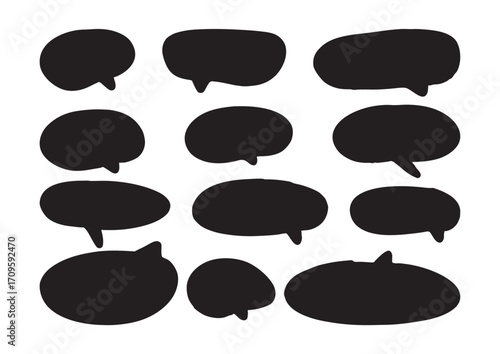 Hand-drawn Speech Bubbles A Collection of 12 Unique Shapes for Design