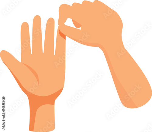 Cartoon style illustration of two hands making a snapping gesture