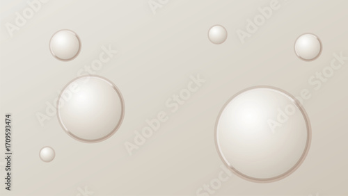 Abstract White Water Droplets on Beige Background Stock Photo