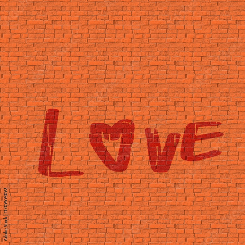 red brick wall with text message