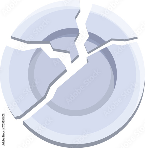 Broken plate showing loss, disappointment, and frustration, representing shattered dreams and unexpected setbacks