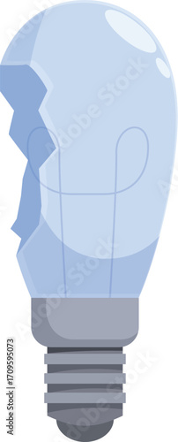 Glass bulb is broken, representing a sudden halt in the flow of innovation and inspiration