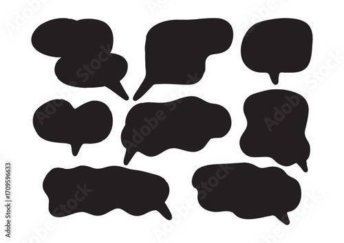 Hand-drawn speech bubbles for online communication and design projects