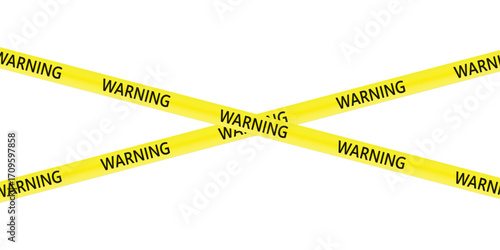 Caution yellow warning lines - Caution tape isolated on white background