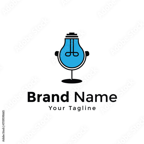Creative logo design featuring a lightbulb and cocktail glass for brand identity.