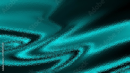Abstract teal and black textured background with swirling and wavy patterns visible in image