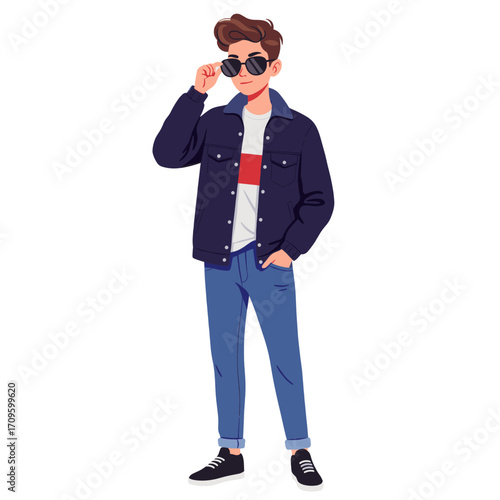 Stylish Young Man with Sunglasses