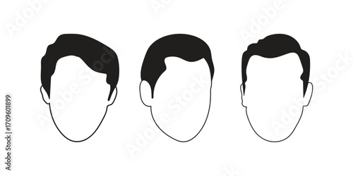 human face icon set line art