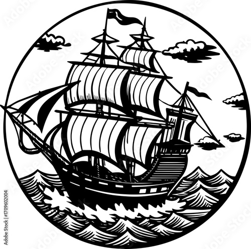 pirate ship silhouette
