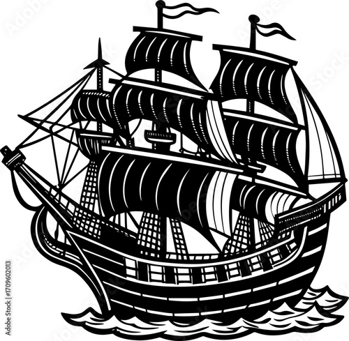 pirate ship silhouette