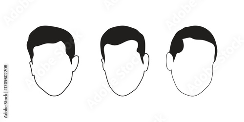 human face icon set line art