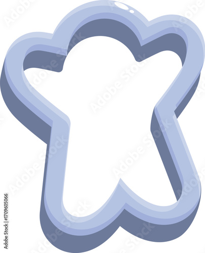 Metal cookie cutter shaped like a gingerbread man, ready for baking holiday cookies