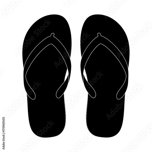 black flip flops